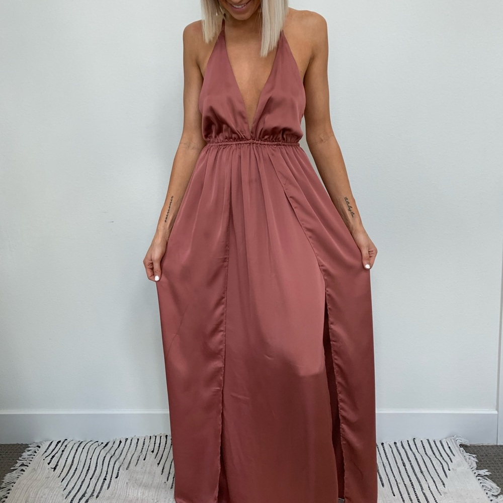 mauve maxi dress